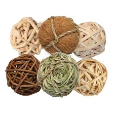 Set of 6 Decorative Balls for Bowls，2.8 inch Wicker Rattan Balls Decorative 1