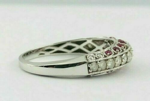 Art Deco Antique 2.50 Ct Diamond & Ruby Vintage Wedding Ring 925 Sterling Silver - Picture 2 of 5