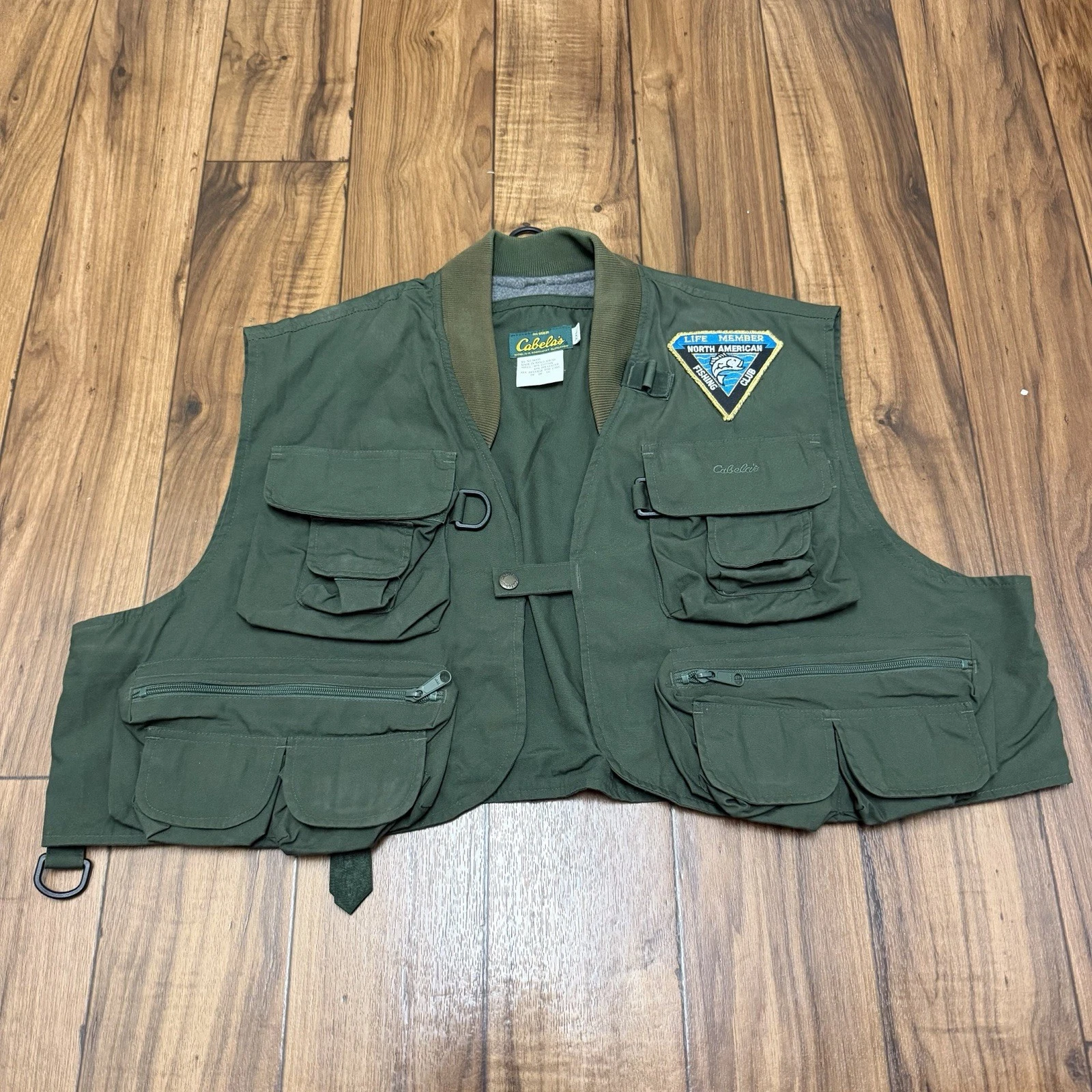 Vintage 90s North American Fishing Club Life Member Cabela’s Vest Mens 2XL
