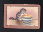 Coles  Vintage Swap Card - Un-named Kitten Lapping Milk