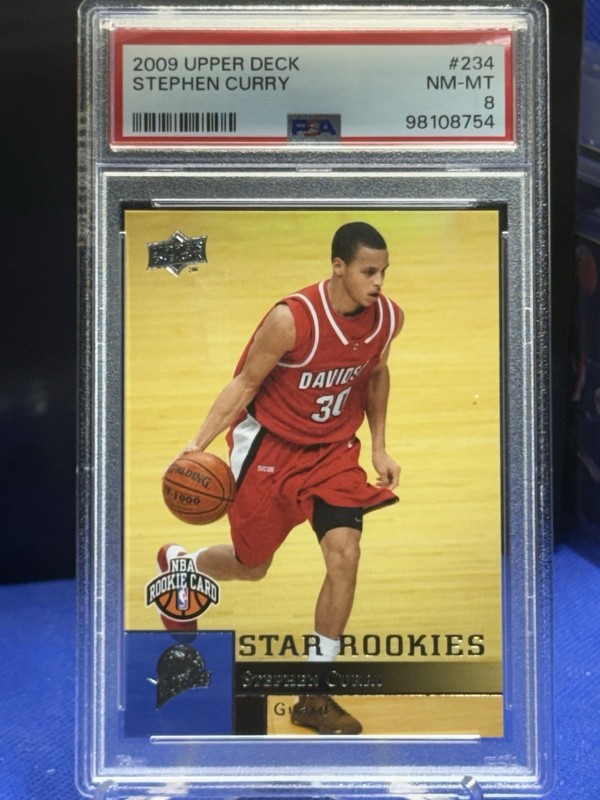 Upper Deck 2009-10 Stephen Curry Star Rookies RC Card #234 PSA 8 Warriors