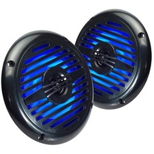 Marine RV Hot Tub Coaxial Speakers with Blue LED Lights 