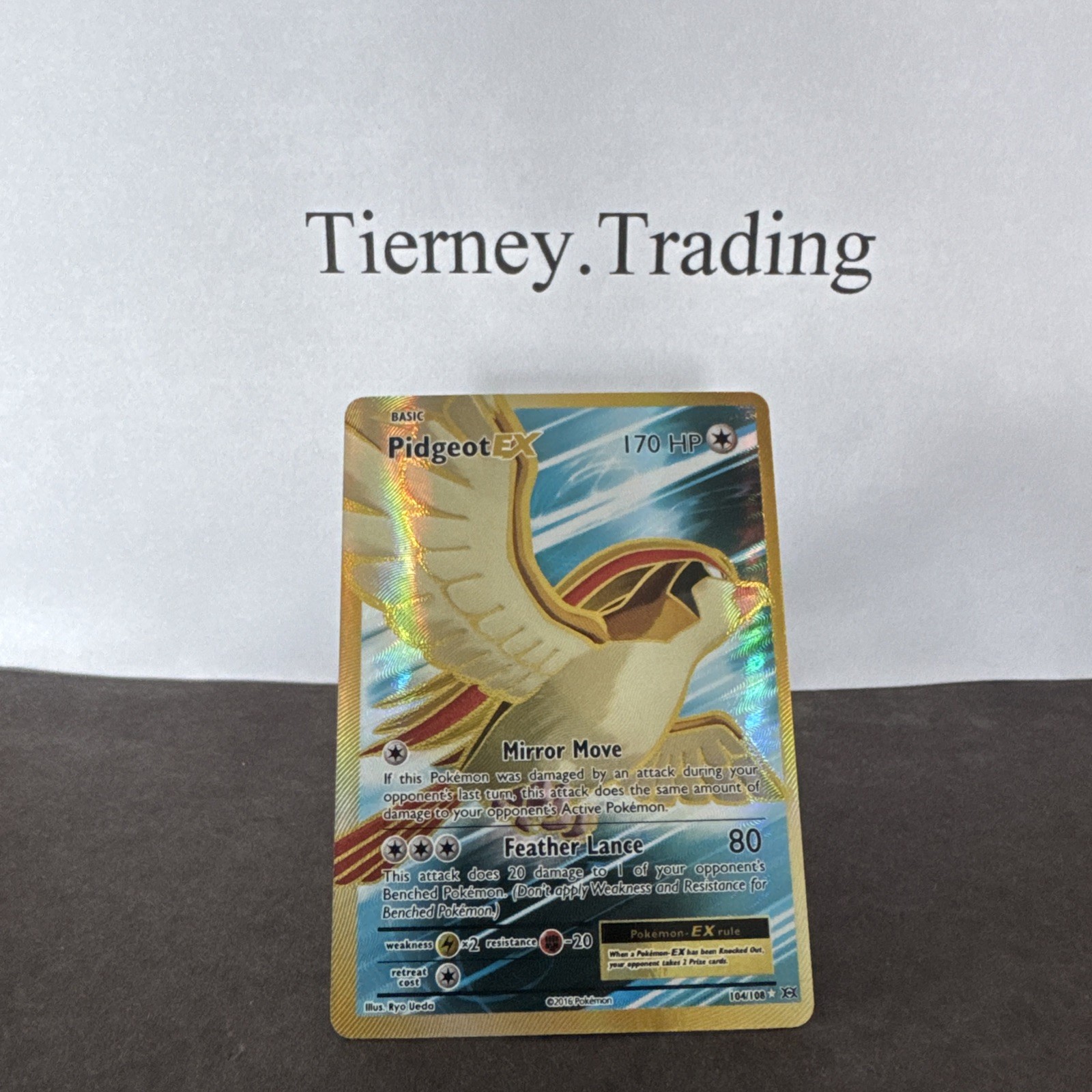 Pokemon TCG Pidgeot EX 104/108 Evolutions Ultra Rare Full Art Mint