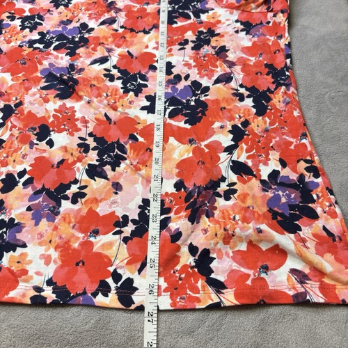 Talbots Top Tee Women Size 3X Multicolor Red Floral Blouse T-Shirt 100% Cotton - Picture 5 of 12
