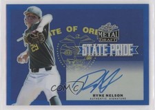 2019 Leaf Metal Draft State Pride Blue 3/30 Ryne Nelson #SP-RN1 Auto 1b3