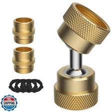 iFealClear Garden Hose Adapter, Swivel Brass Garden Hose Protector Connector 