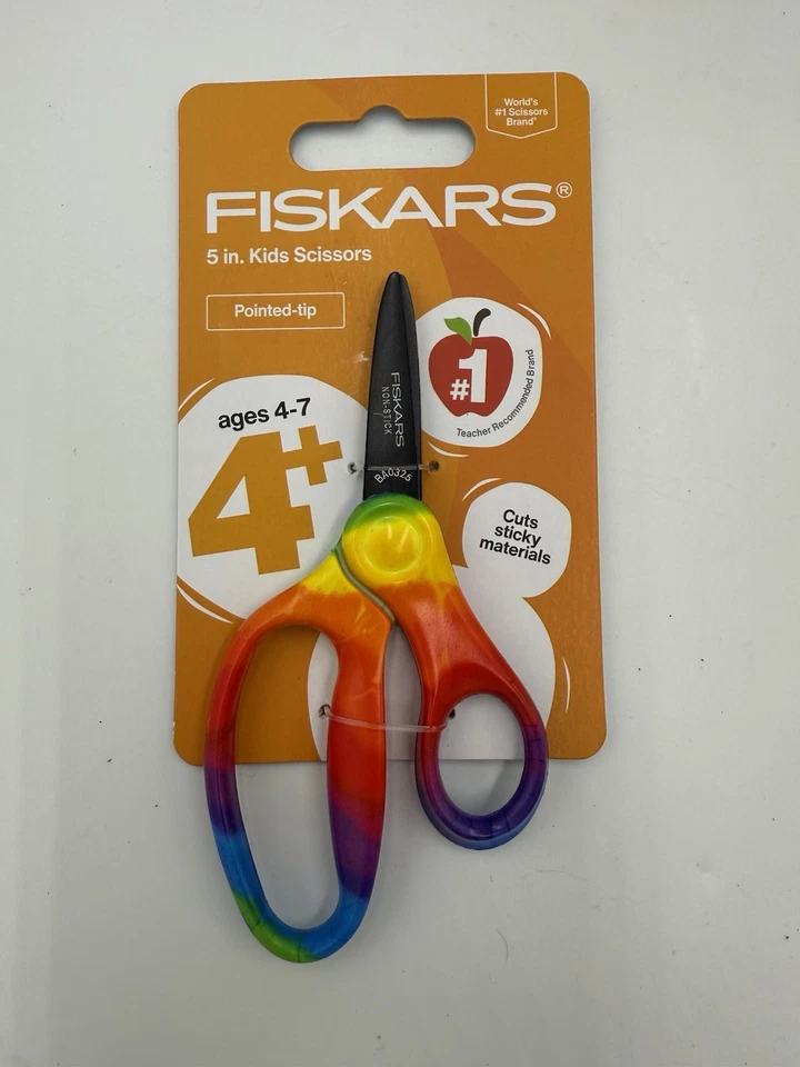 Lot of 12 Fiskars 5 Inch Kids Scissors Rainbow Ages 4+ Pointed Tip Safety Edge - Image 2 of 3