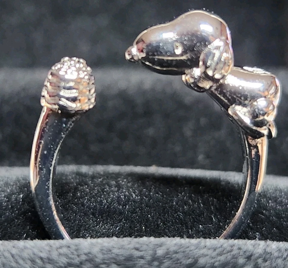 Anillo de plata 925 ajustable Peanuts Snoopy con cuenco Foto 2 de 4