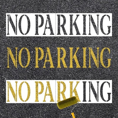 PEUTIER 2pcs No Parking Stencils, 6 Inch Letter Reusable Plastic M, white