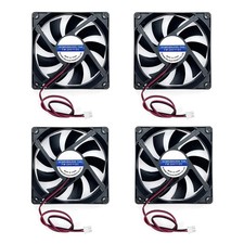 JZK 4pcs 80x80x15 mm 2pin DC 24V mini silent cooling fan with wires, 8015... 