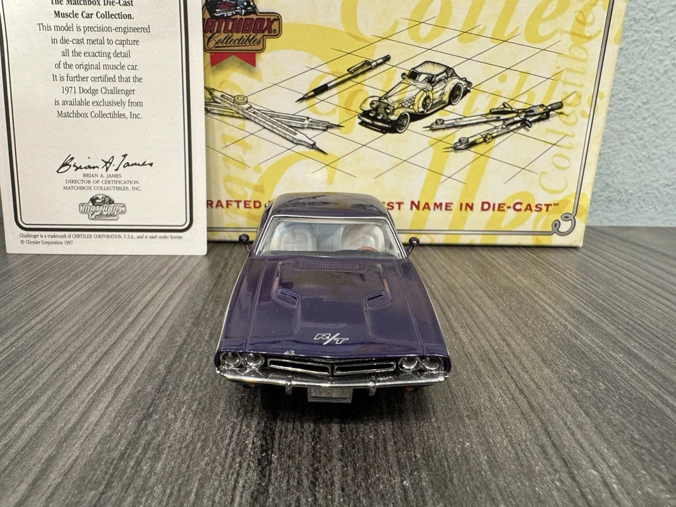 1971 Plum Crazy Dodge Challenger 1:43 Matchbox MIB - Image 2 of 4