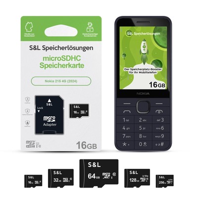 micro SD Speicherkarte Memory für Nokia 215 4G (2024) 16GB 32GB 64GB 128GB 256GB