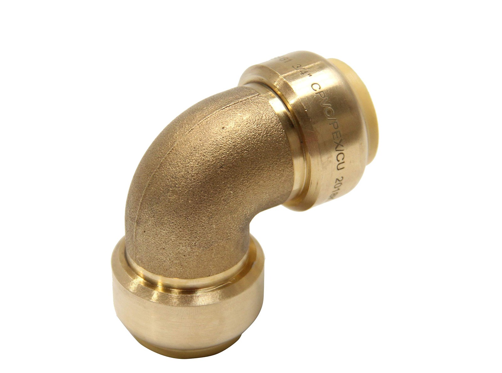 2 PCS 3/4 Inch x 3/4 Inch Elbow PushFit Brass Fitting Connect Pex Copper