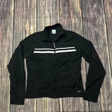 Vintage Nike Full Zip Jacket Black Active Lightweight Womens Medium M 8-10
