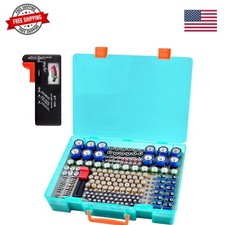 Battery Organizer Storage Holder- Batteries Case Containers Box with Tester