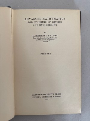 Advanced Mathematics for Students of Physics and Engineering. Part 1. Humphrey,