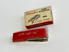 Vintage Red Swingline Mini Stapler w/ Staples – Classic Office Space Style