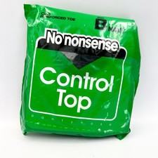 No Nonsense Control Top - Navy - Reinforced Toe Nylon Pantyhose Size B NOS
