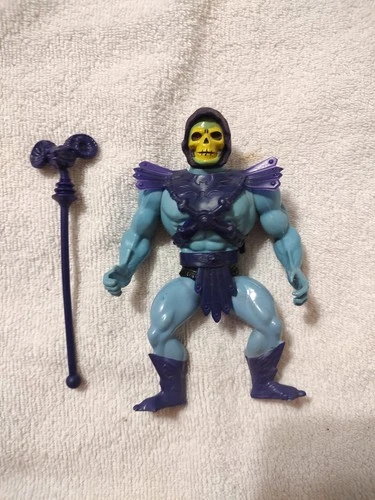 Vintage 1982 MOTU (He-Man) Soft Head Skeletor - with Ram Staff