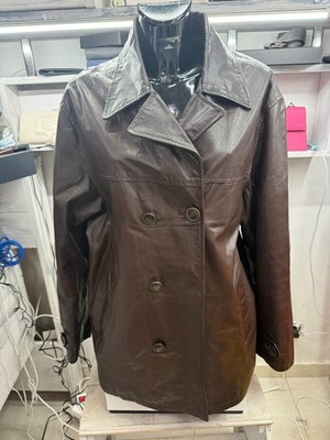 Jacke Mantel Conbipel Leder Frau Far. Brown Dunkelbraun Gr. 50 Cod. AM471