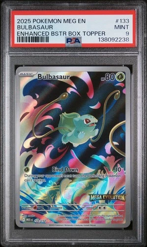 Bulbasaur 133/132 Enhanced Topper Promo Stamp Mega Evolution Pokemon PSA 9