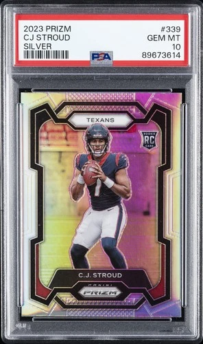 2023 PANINI PRIZM SILVER PRIZM #339 CJ STROUD ROOKIE RC PSA 10