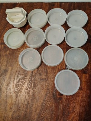 Vintage Tupperware Hamburger Press & Keeper Set ,Used