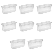 Sterilite Narrow Storage Bin, Clear Plastic, Easy Access Container 