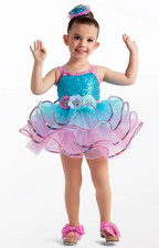 Dance Costume Small Child Blue Pink Weissman 15678 Ballet Jazz Sequin Tutu Dress