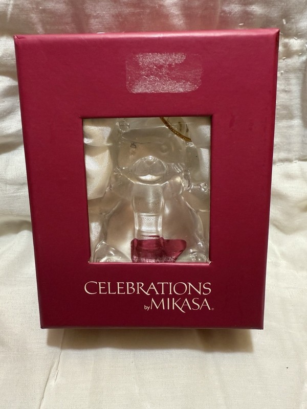 CELEBRATIONS by MIKASA 4" Cut Class TEDDY BEAR Christmas Ornament~New in Box