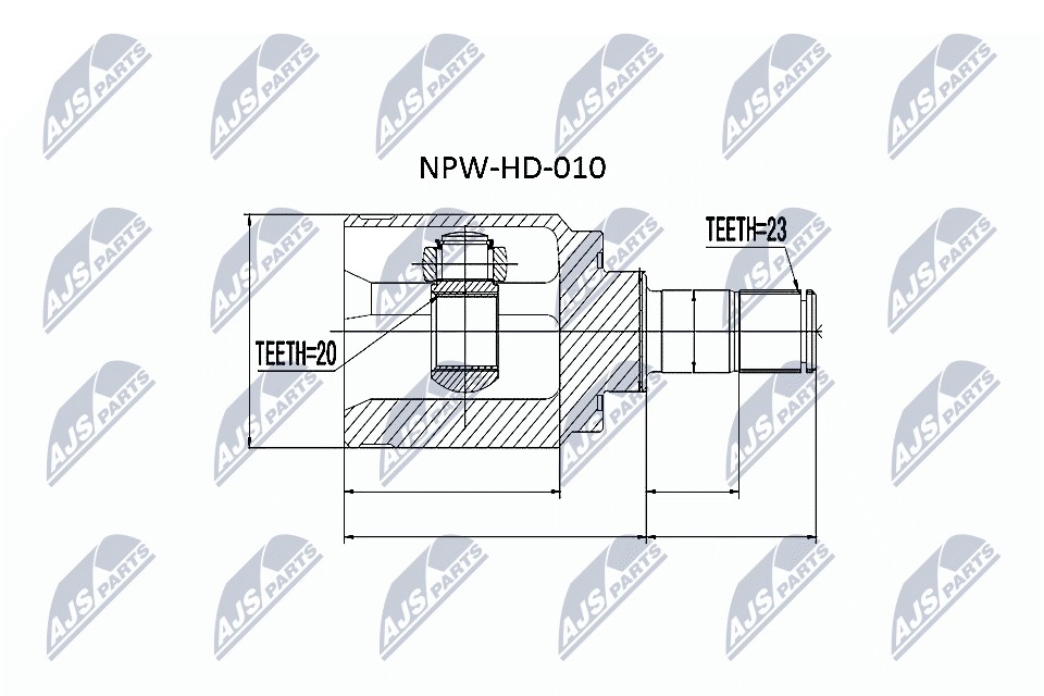 JOINT KIT DRIVE SHAFT NPW-HD-010 FOR HONDA CR-V/III CROSSTOUR K24Z1/K24A 2.4L - Image 11