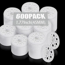 600 Pcs 45 Mm White Plastic Washer, Foam Board Fasteners and Load Spreading Poly
