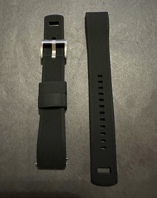 Barton Elite Black Silicone Rubber Wristwatch Band Strap Quick Release 20mm