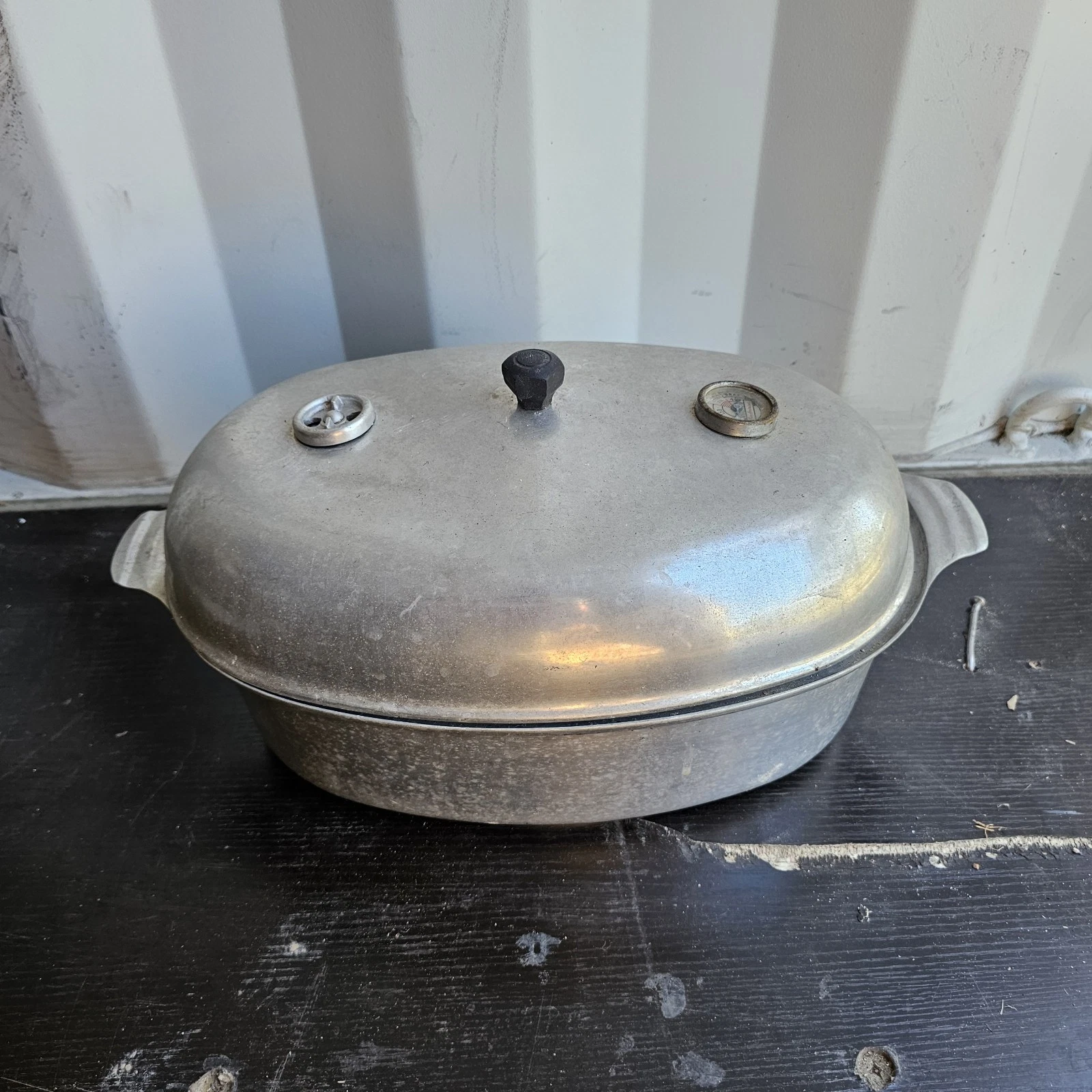 Vintage Pan American cast aluminum Oval roaster pan Hartford, Michigan 17"
Opens in a new window or