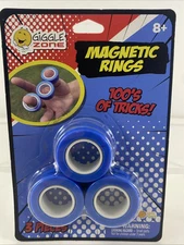 Stress Relief Magnetic Rings Fidget Toy BLUE Pack Of 3 Giggle Zone Ages 8+ New