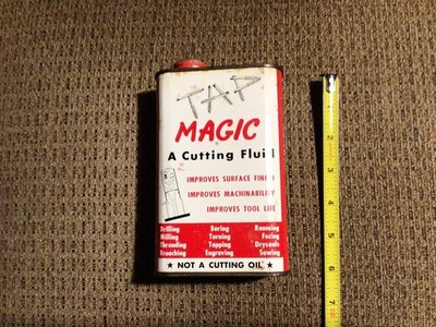 VINTAGE 1960'S TAP MAGIC CUTTING FLUID 16 FL OZ CAN EMPTY DISPLAY TIN CAN USED 