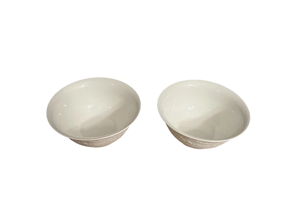 Tazón de sopa/cereal de gres blanco Martha Stewart MSE, roble nueces en relieve Foto 3 de 3