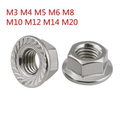 Lock Flange Nut M3 M4 M5 M6 M8 M10 M12 M14 M20 DIN6923 Hex Locknut