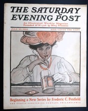 Vtg Saturday Evening Post July 29 1905 Frederic Penfield Anne Estelle Rice Cover