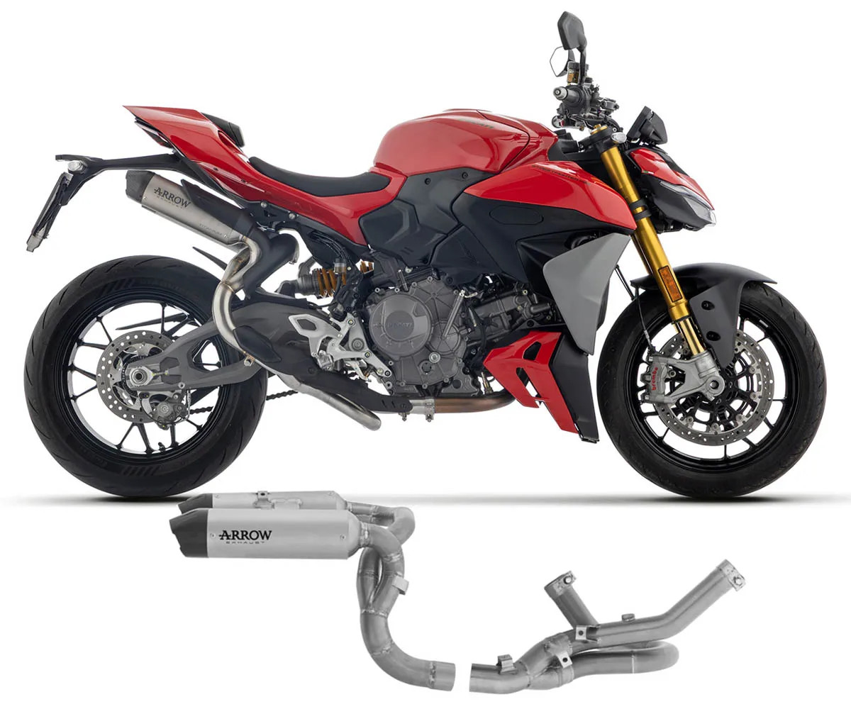 Full Exhaust Arrow Round Sil Tit/Inox Ducati Streetfighter V2/S