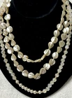 Vintage AB Acrylic Bead / MOP Single Strand Necklace Lot of 2 n0171
