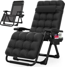 Zero Gravity Folding Recliner Chair with Cushion | Outdoor Lounge Seat