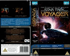 STAR TREK - VOYAGER - 1.2 PARALLAX (1)/ UK VIDEO SLEEVE / PARAMOUNT VIDEO LABEL