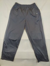 Nike Pants Men Large Track Straight Ankle Zip Sports Runnung Gray 100 Polyester