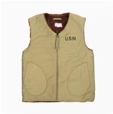 Vintage U.S.N N1 Navy Deck Vest Cotton Vest Amikaki Winter Cotton Windproof Vest