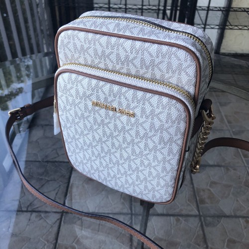 Michael Kors Crossbody Bag Handbag Messenger Purse Vanilla Chain Shoulder Strap - Picture 3 of 12
