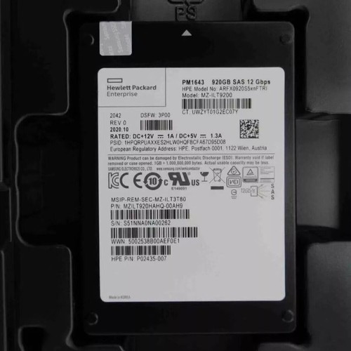 Samsung PM1643 920GB SSD SAS 12 Gbps MZ-1LT9200 HPE :ARFX0920S5xnFTRI DSFW:3P00 - Bild 2 von 5