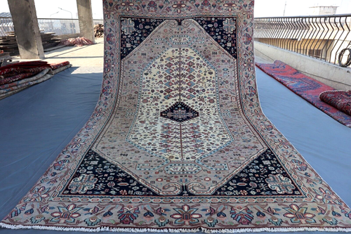 "Antique Peersian Bakhtiari Rug, Large Medallion, Tribal Floral Wool 5x9" - 第 1/13 張圖片