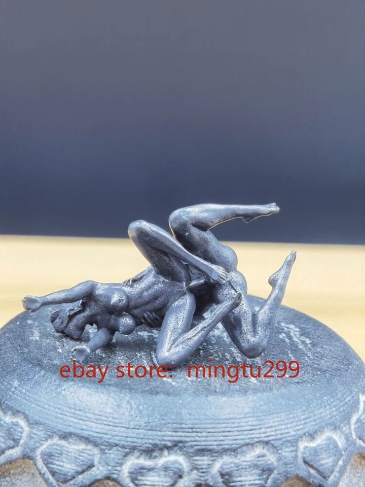 Estatua amuleto de amor pene tallada a mano de cobre bronce negro macizo Foto 4 de 4