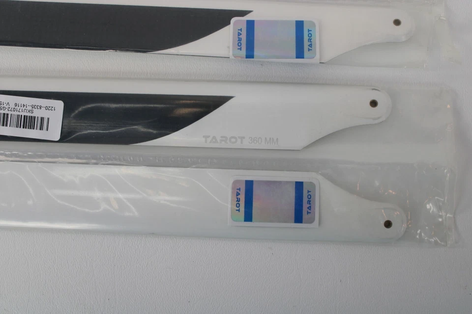 塔罗牌 360 毫米碳纤维主转子刀片白色黑色 TL2721-2 — 第 4/4 张图片